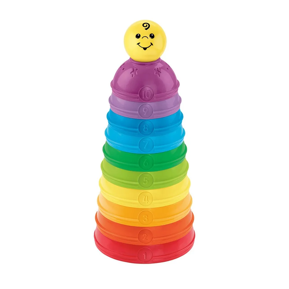 Torre de potinhos coloridos Fisher-Price empilháveis para bebês e crianças pequenas