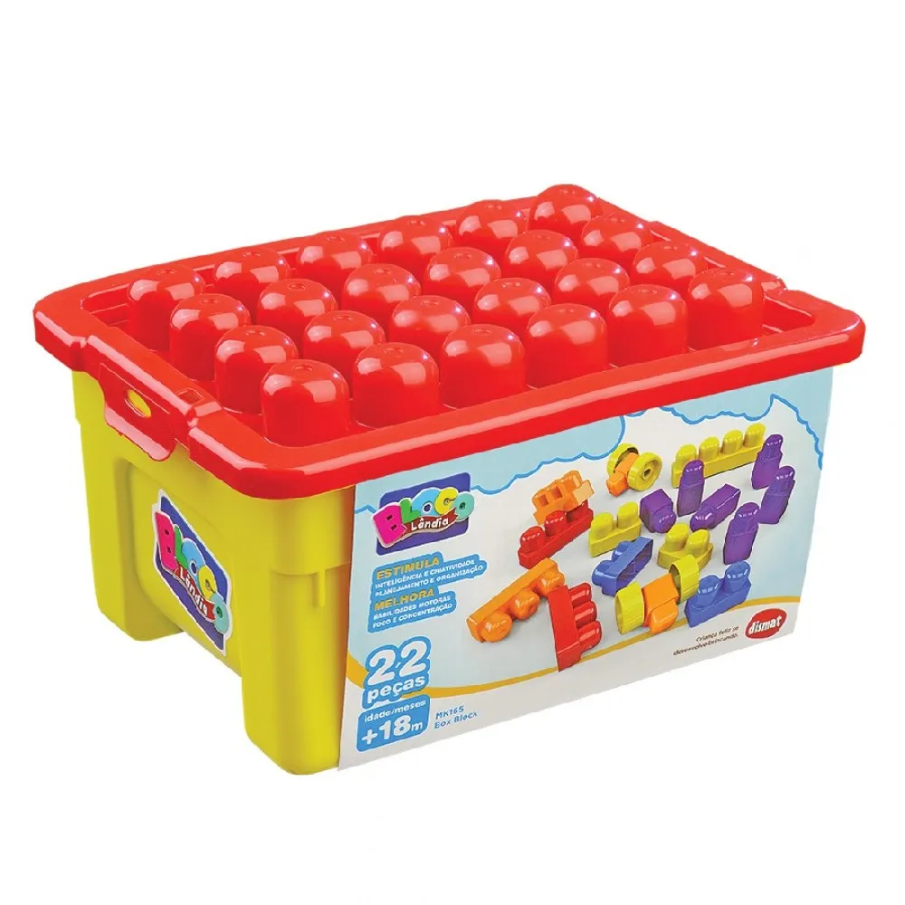 Box Block Dismat brinquedo de montar colorido para crianças
