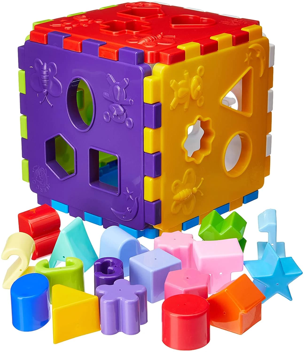 Cubo didático educativo Mercotoys com formas e atividades para crianças pequenas